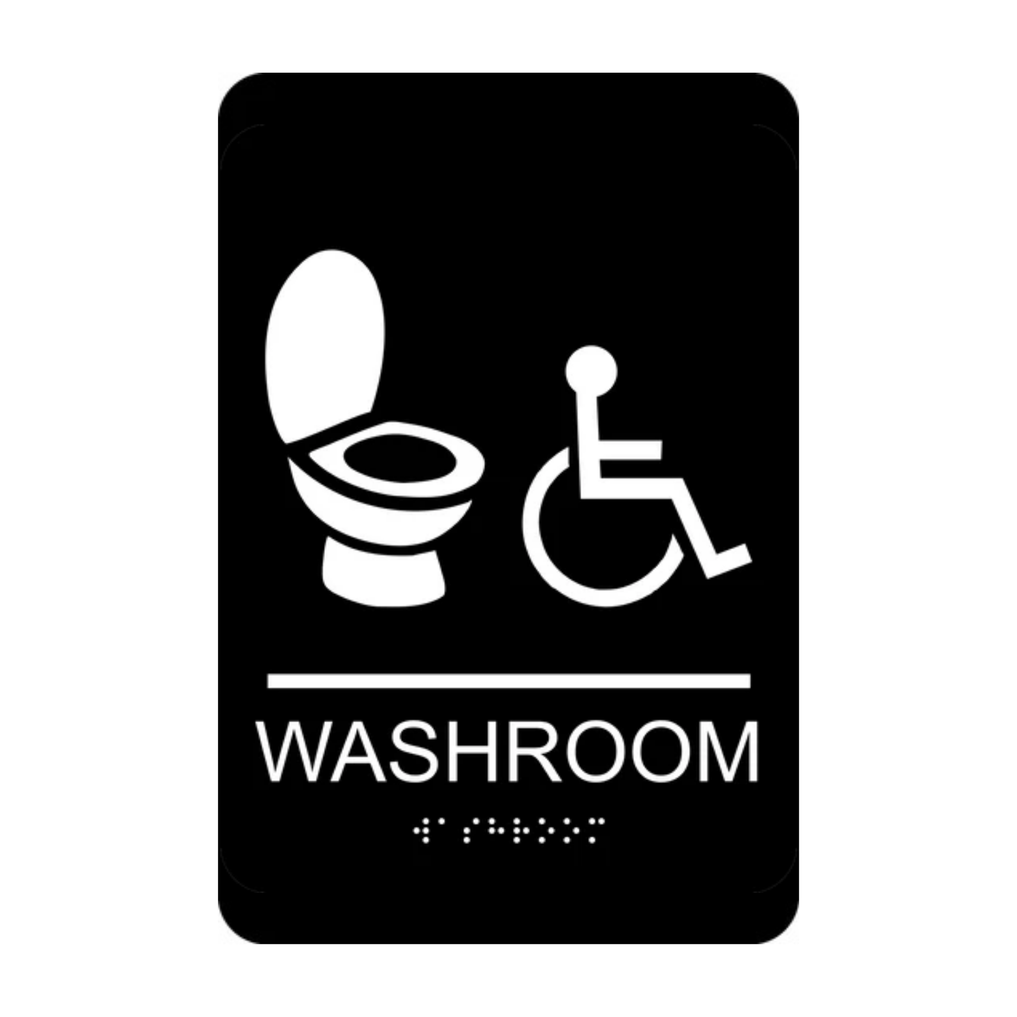 Accessible Washroom Rectangle Braille Sign