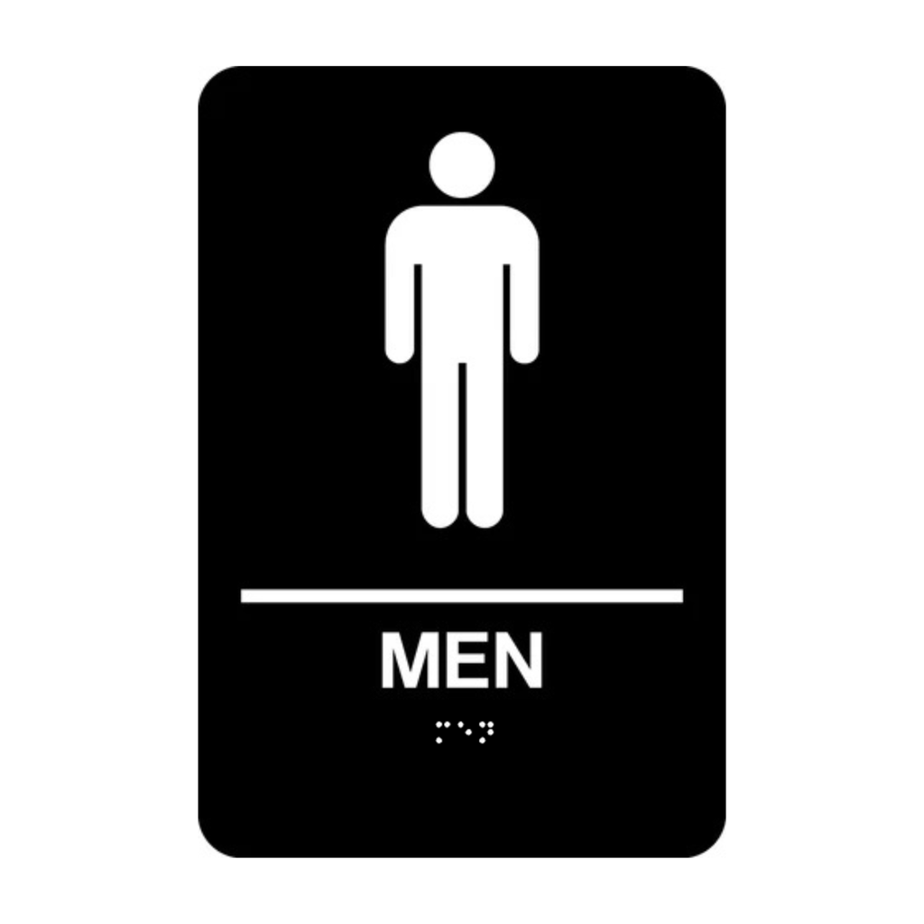 Men Washroom Rectangle Braille Sign
