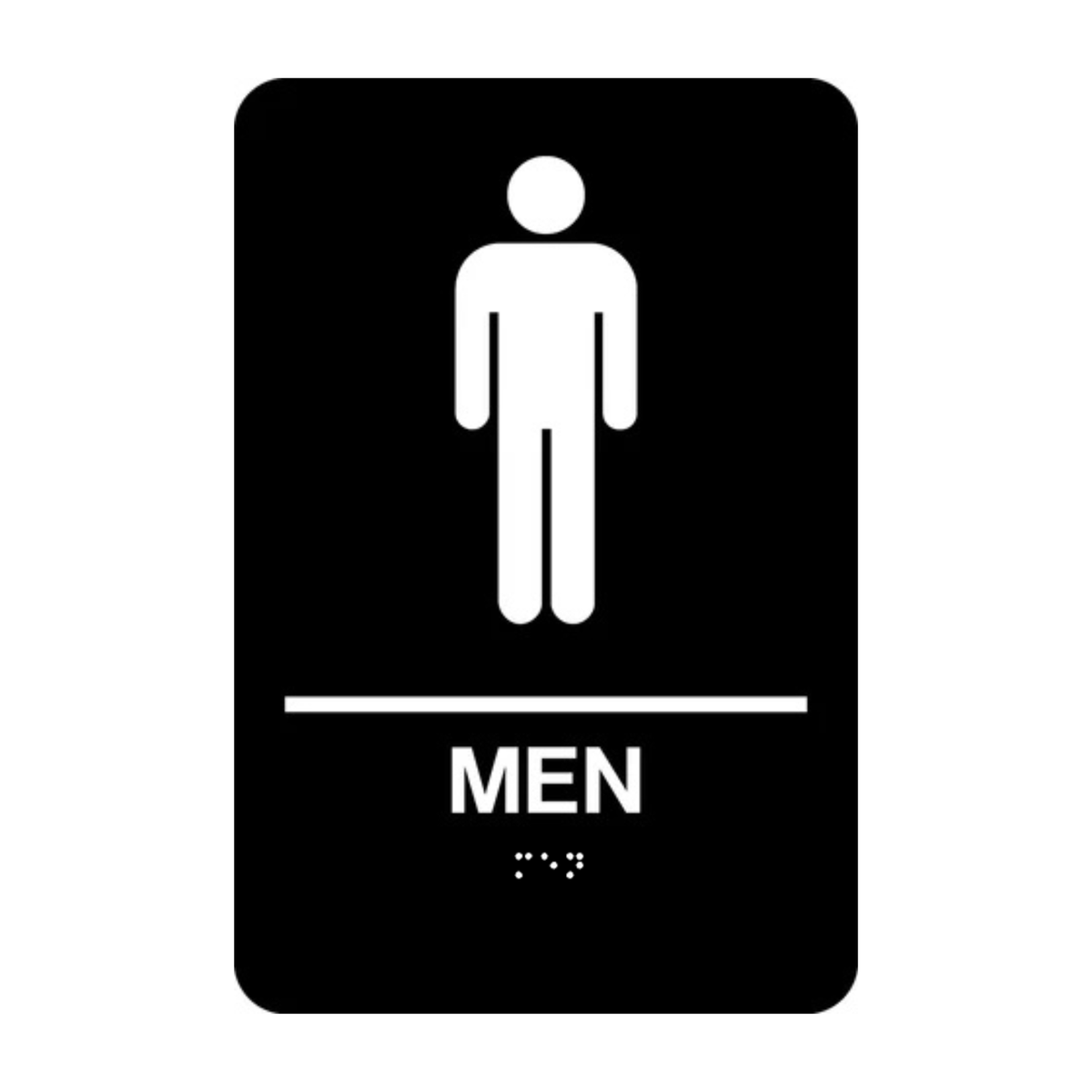 Men Washroom Rectangle Braille Sign