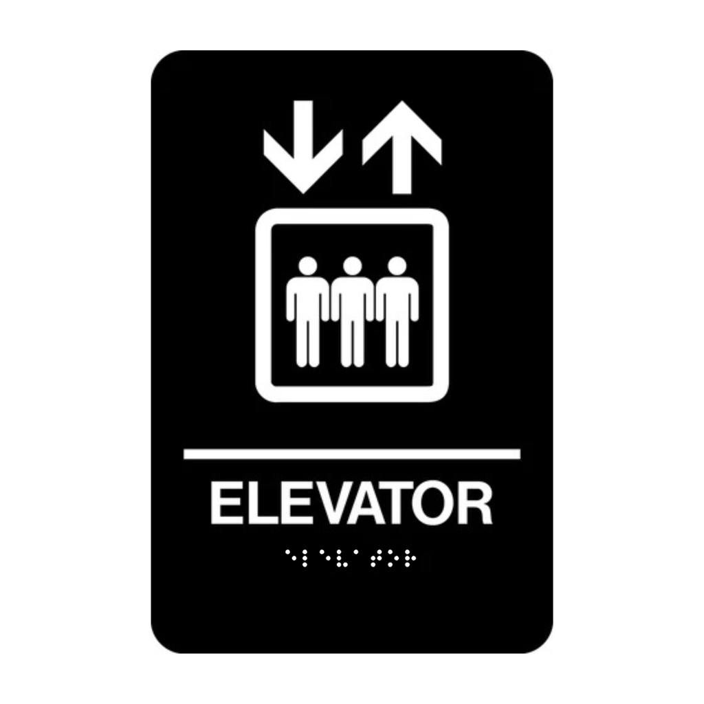 Elevator Rectangle Braille Sign