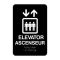 Elevator Bilingual Rectangle Braille Sign