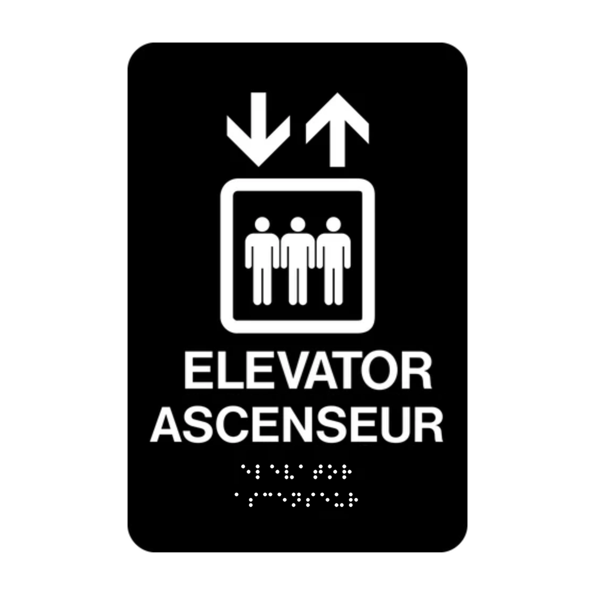 Elevator Bilingual Rectangle Braille Sign