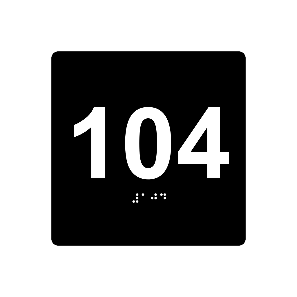 Floor and Room Number Braille Sign