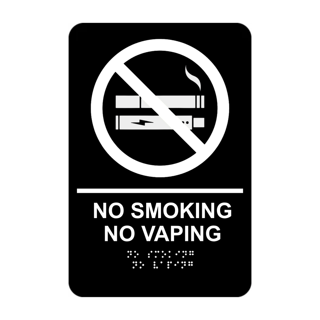 No Smoking/Vaping Rectangle Braille Sign