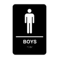 Boys Washroom Rectangle Braille Sign