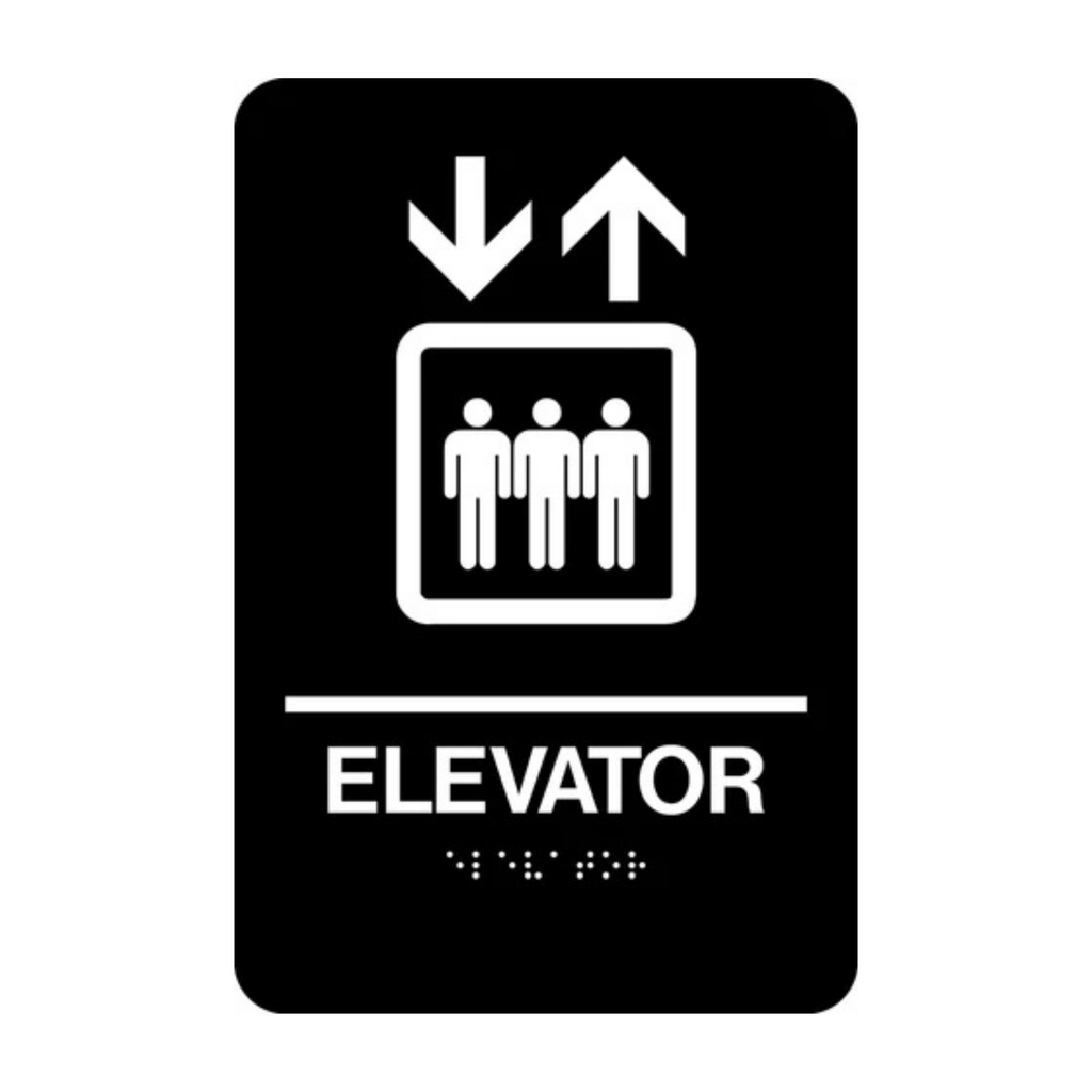 Elevator Rectangle Braille Sign
