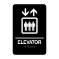 Elevator Rectangle Braille Sign