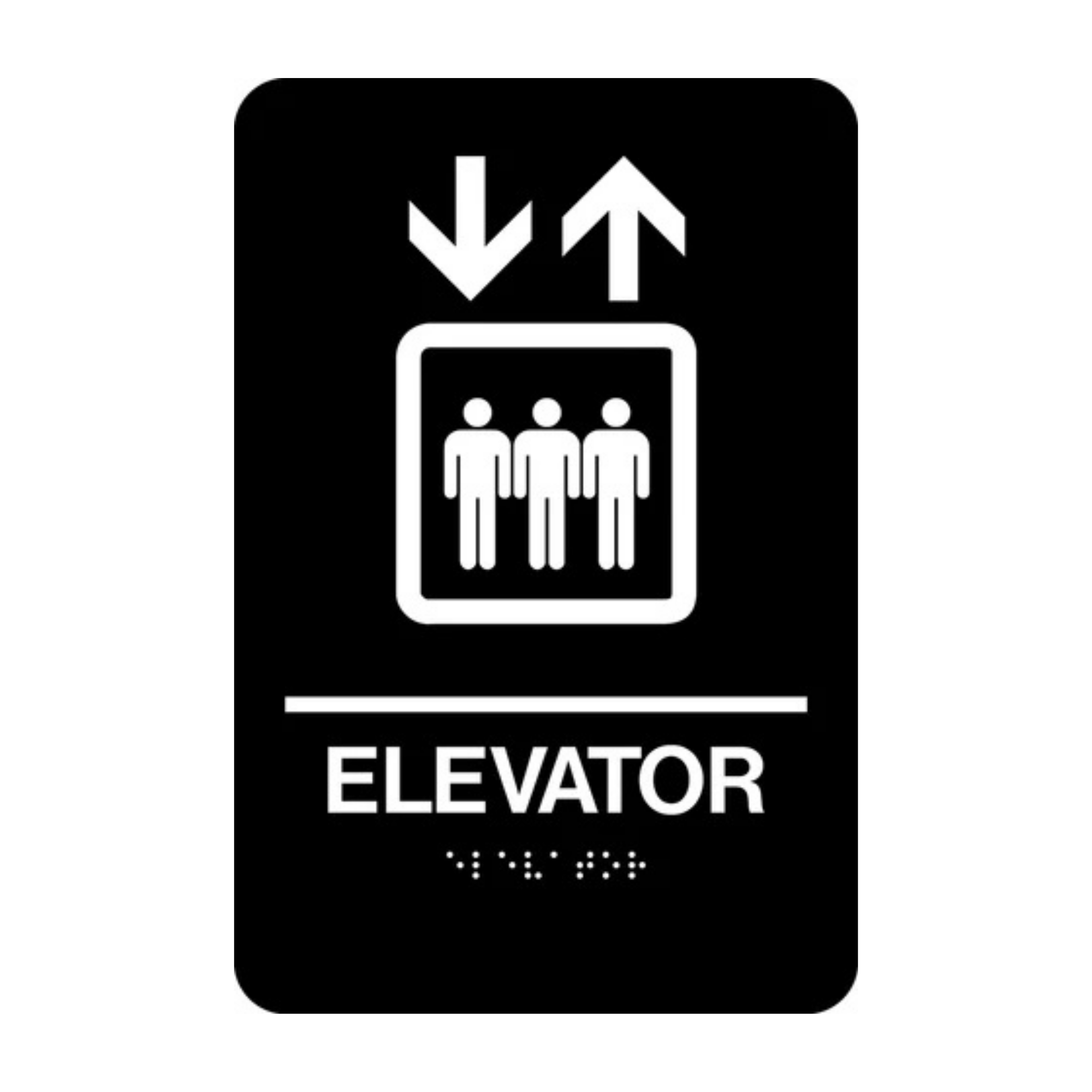 Elevator Rectangle Braille Sign