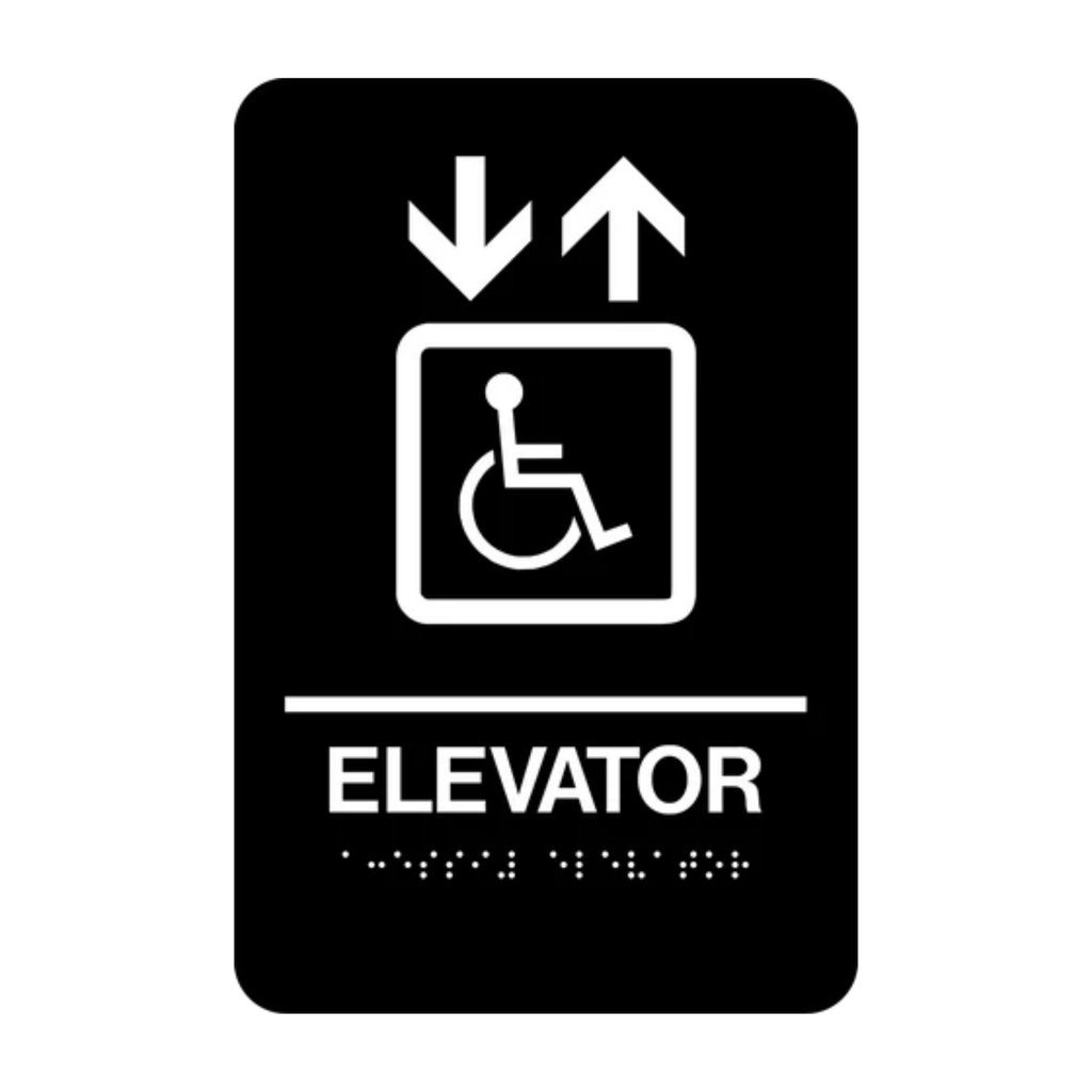Elevator Accessible Rectangle Braille Sign