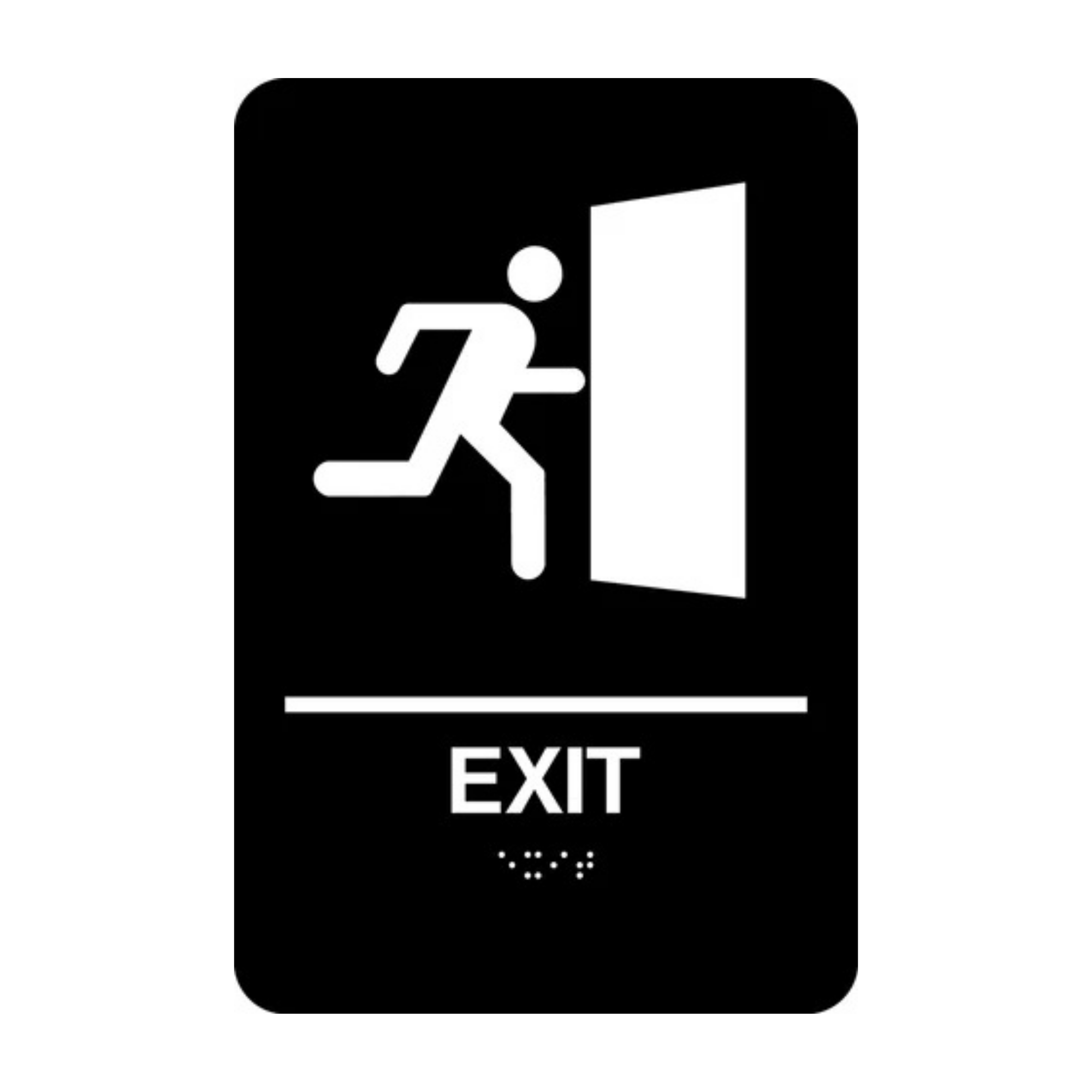 Exit Rectangle Braille Sign