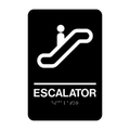 Escalator Rectangle Braille Sign