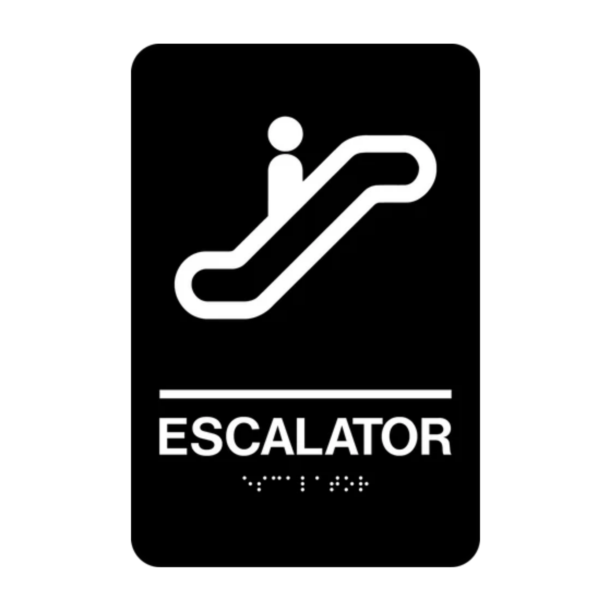 Escalator Rectangle Braille Sign