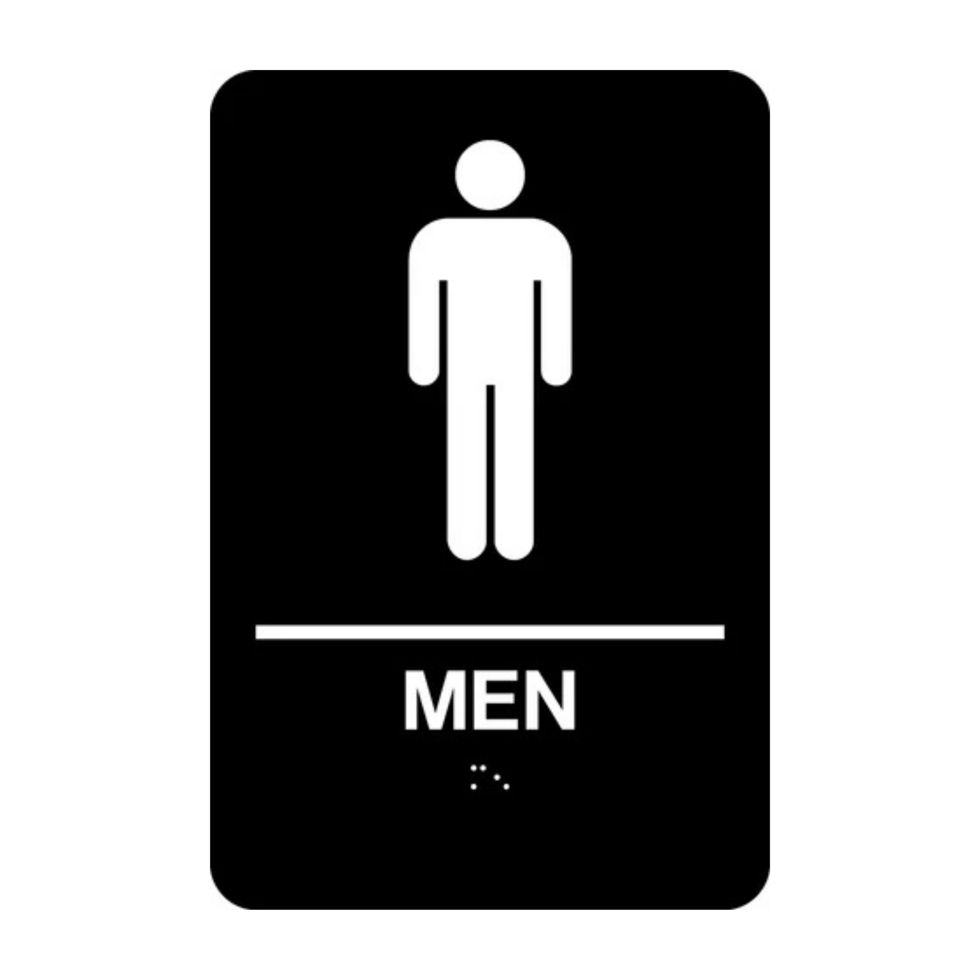 Men Washroom Rectangle Braille Sign