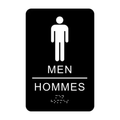 Men Bilingual Washroom Rectangle Braille Sign