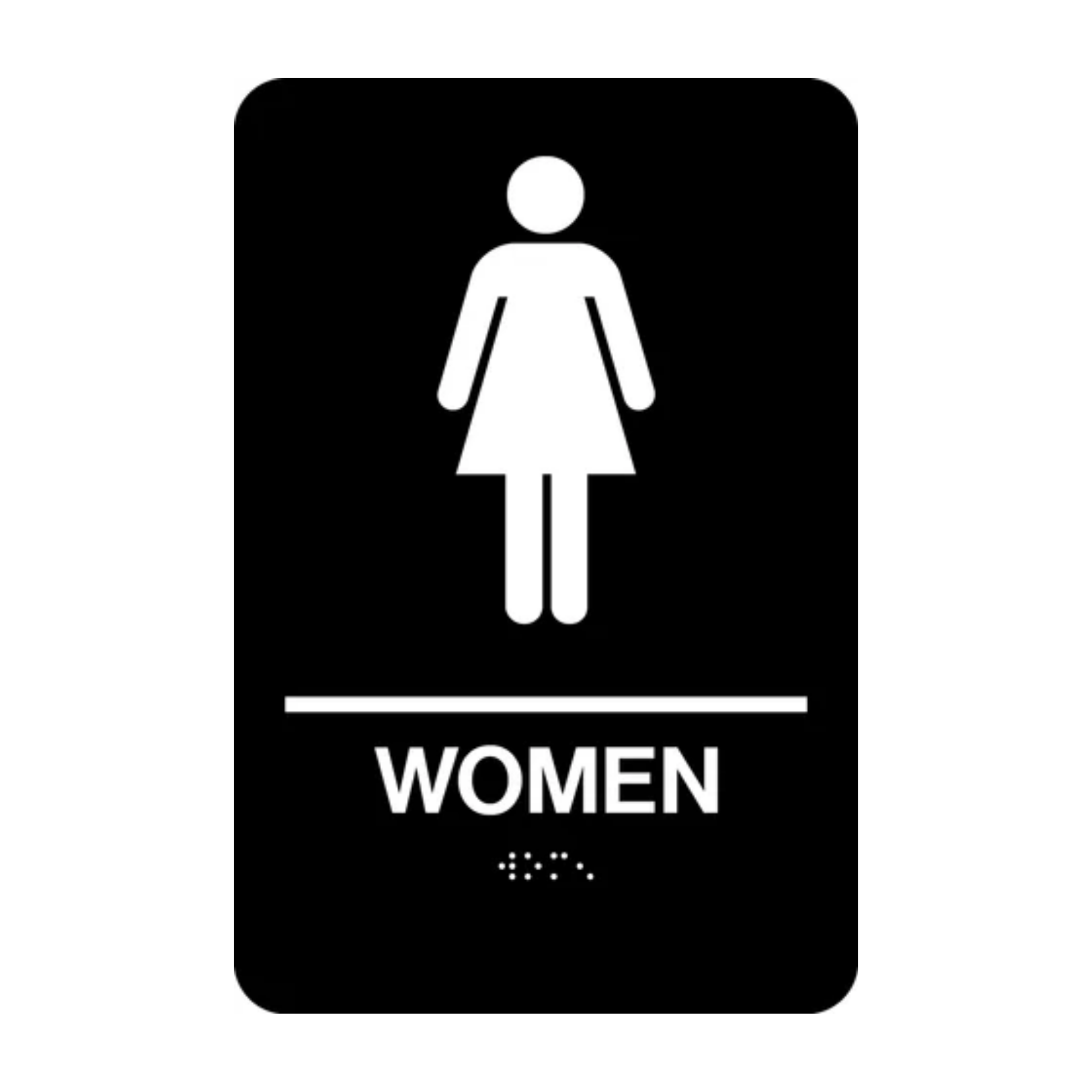 Women Washroom Rectangle Braille Sign
