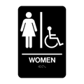 Women Accessible Washroom Rectangle Braille Sign